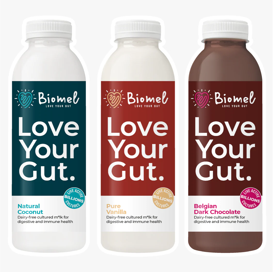 Biomel Dairy-Free Gut Health Drinks Mixed Flavours (9 Bottles x 510ml @ £3.60 each)